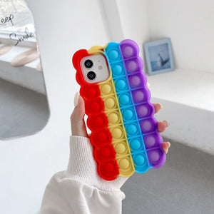 Phone Case for Iphone 11 12 Pro Max Mini Xs Max Xr X 6 7 8 Plus Se 2020 Cute Cookies Relief Stress Toy Bubble Soft Cover