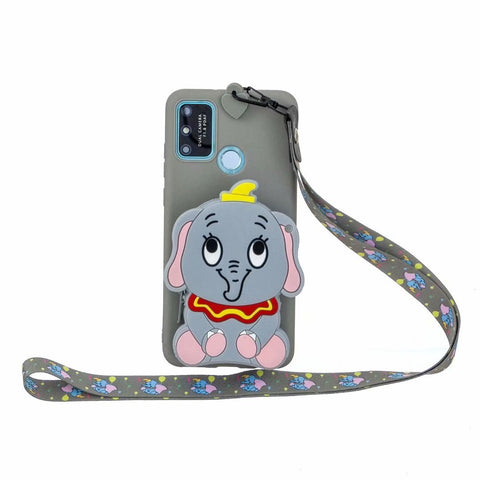 Image of iPhone8 8plus 7 7plus 6 6plus phone Case Coin Purse Wallet Phone Stand Case Neck Strap