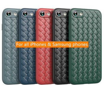 Stylish Luxury Braided Grid Weaving Case Cover for iPhone 11 pro max X 8 7 6 Plus
