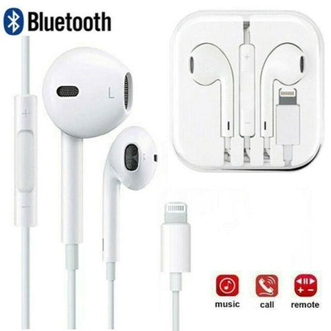 Image of iPhone 14 13 12 11 X 8 7 Earphones with lightning pin [Calls + Music]