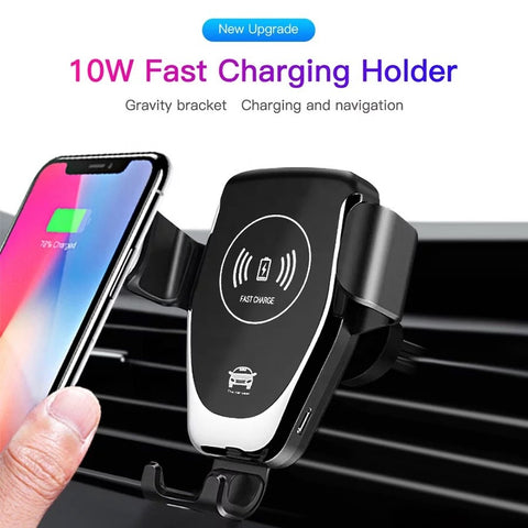 Image of Gravity car vent phone holder Magnetic Wireless Chargers for iPhone Android phones