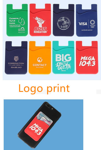 Image of Custom logo print on back cover case for mobile phones with card slot