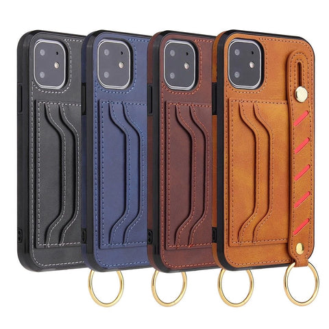 Image of Leather phone Case for iPhone 12 mini pro max X 8 7 6 iphone 11 with card slots