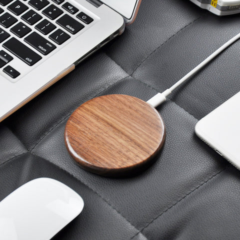 Image of Wood bamboo 15W Fast Charging Wireless Charger for mobile phones