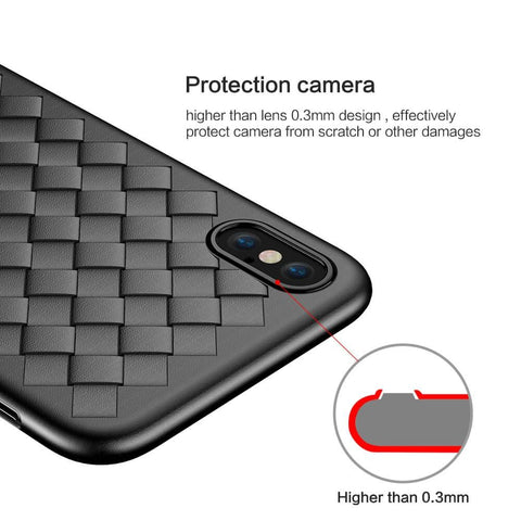 Image of Stylish Luxury Braided Grid Weaving Case Cover for iPhone 11 pro max X 8 7 6 Plus