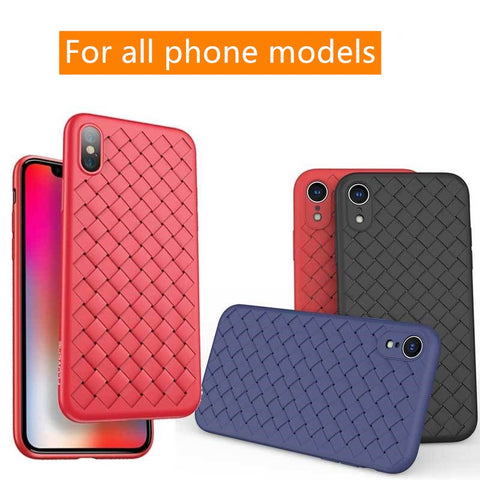 Image of Stylish Luxury Braided Grid Weaving Case Cover for iPhone 11 pro max X 8 7 6 Plus