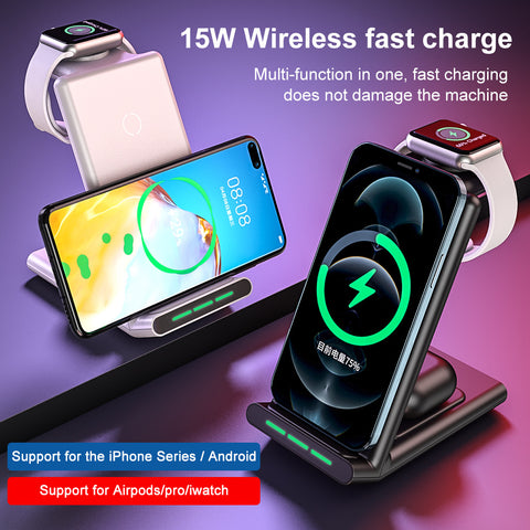 Image of 3in1 Fast charging Wireless Chargers for iPhone android phones iWatch airpods