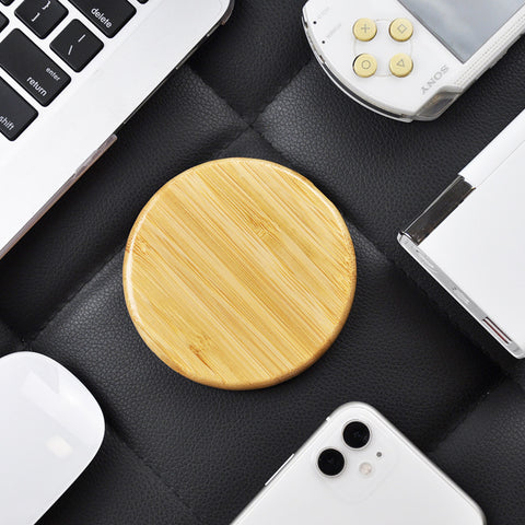 Image of Wood bamboo 15W Fast Charging Wireless Charger for mobile phones