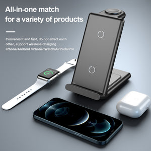 3in1 Fast charging Wireless Chargers for iPhone android phones iWatch airpods