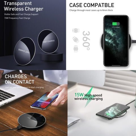 Image of Super Safe 15W Fast Charge Wireless Charger for smart phones