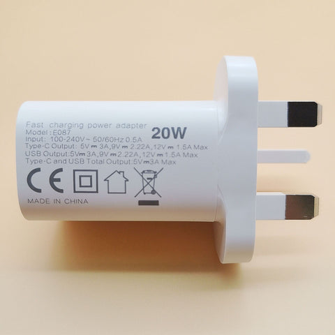 Image of 20W PD USB C phone Charger UK standard with CE Certificate UK regulations