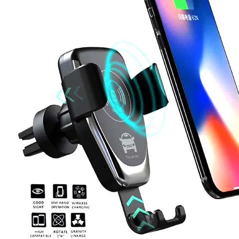 Image of Gravity car vent phone holder Magnetic Wireless Chargers for iPhone Android phones