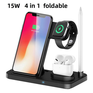 4 in 1 design Wireless Charger for new apple iPhone iWatch airpods apple pencil stand